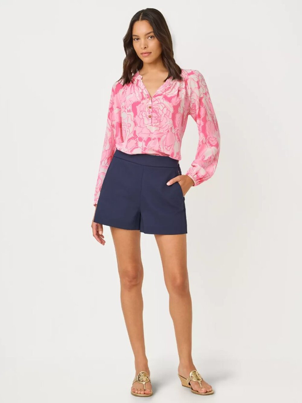 NWT Lilly Pulitzer True Navy 3" Sarissa Stretch Short, Size 0